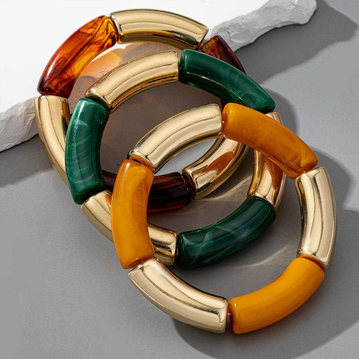 3pc Vintage Bamboo Joint Bangle Set
