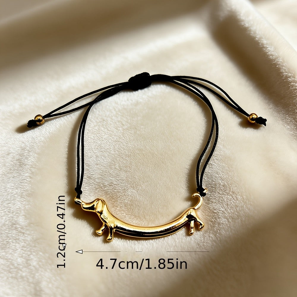 14k Dainty Dachshund Bracelet