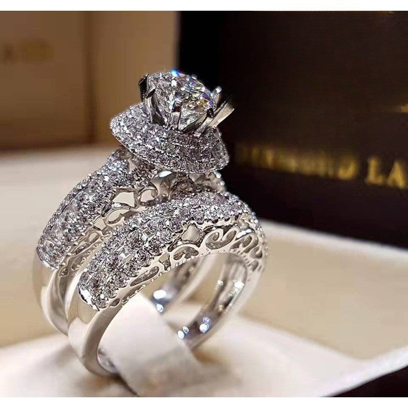 Elegant Pave Zirconia Ring Set