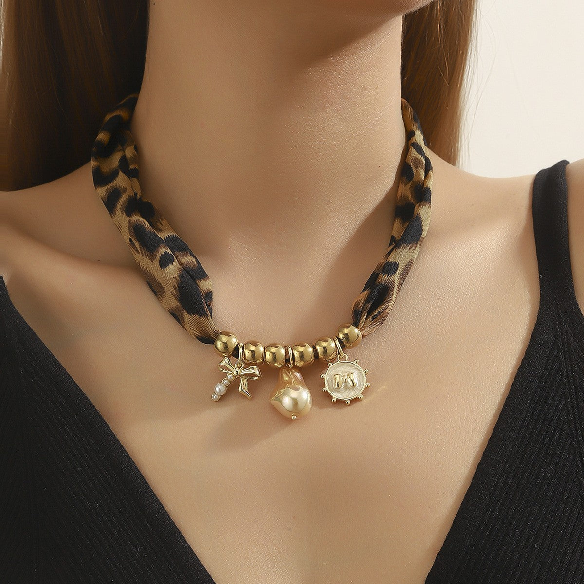 Boho Paisley Scarf Heart Necklace