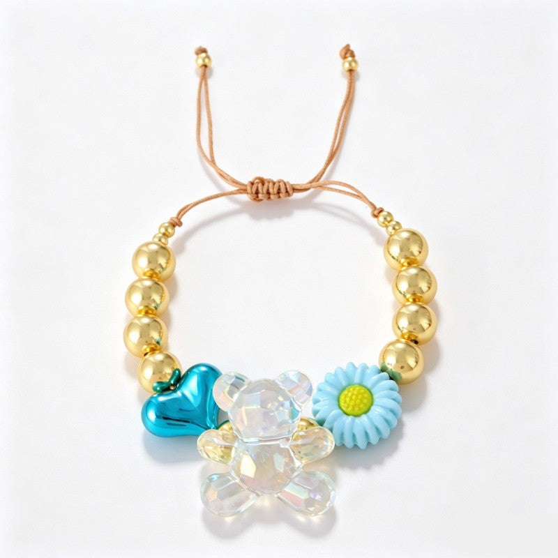 Cute Y2K Resin Bear Flower Bracelet