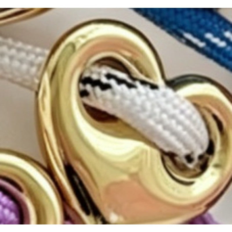 18k Boho Multi-Color Braided Heart Bracelet Set