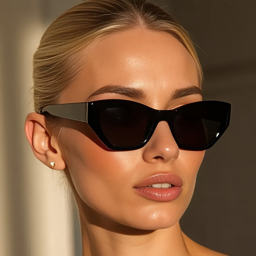Classy Black Geometric Cat Eye Sunglasses