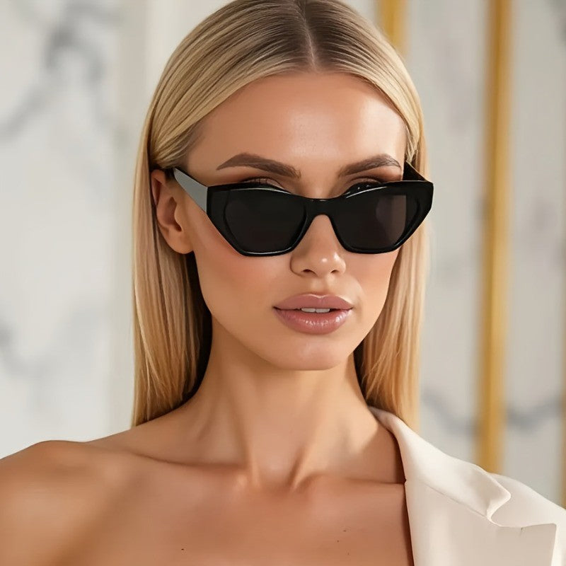Classy Black Geometric Cat Eye Sunglasses