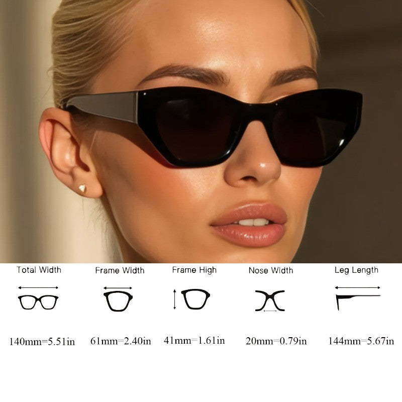 Classy Black Geometric Cat Eye Sunglasses
