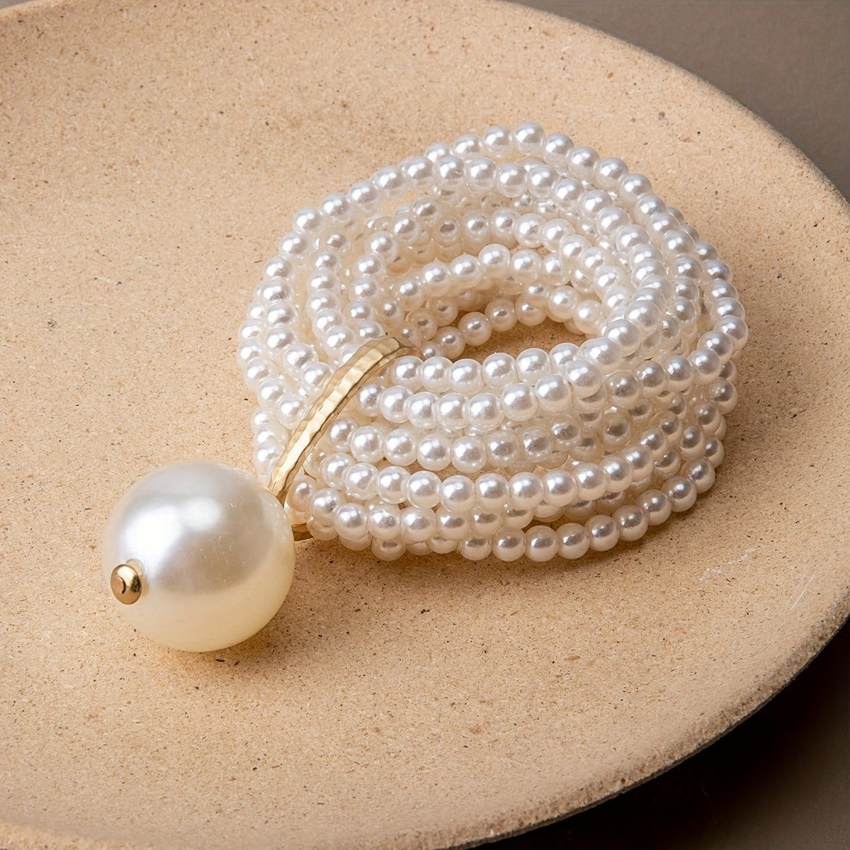 Boho Layered Faux Pearl Wrap Bracelet