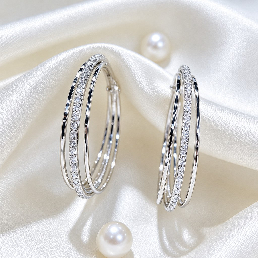 Elegant Triple Hoop Earrings