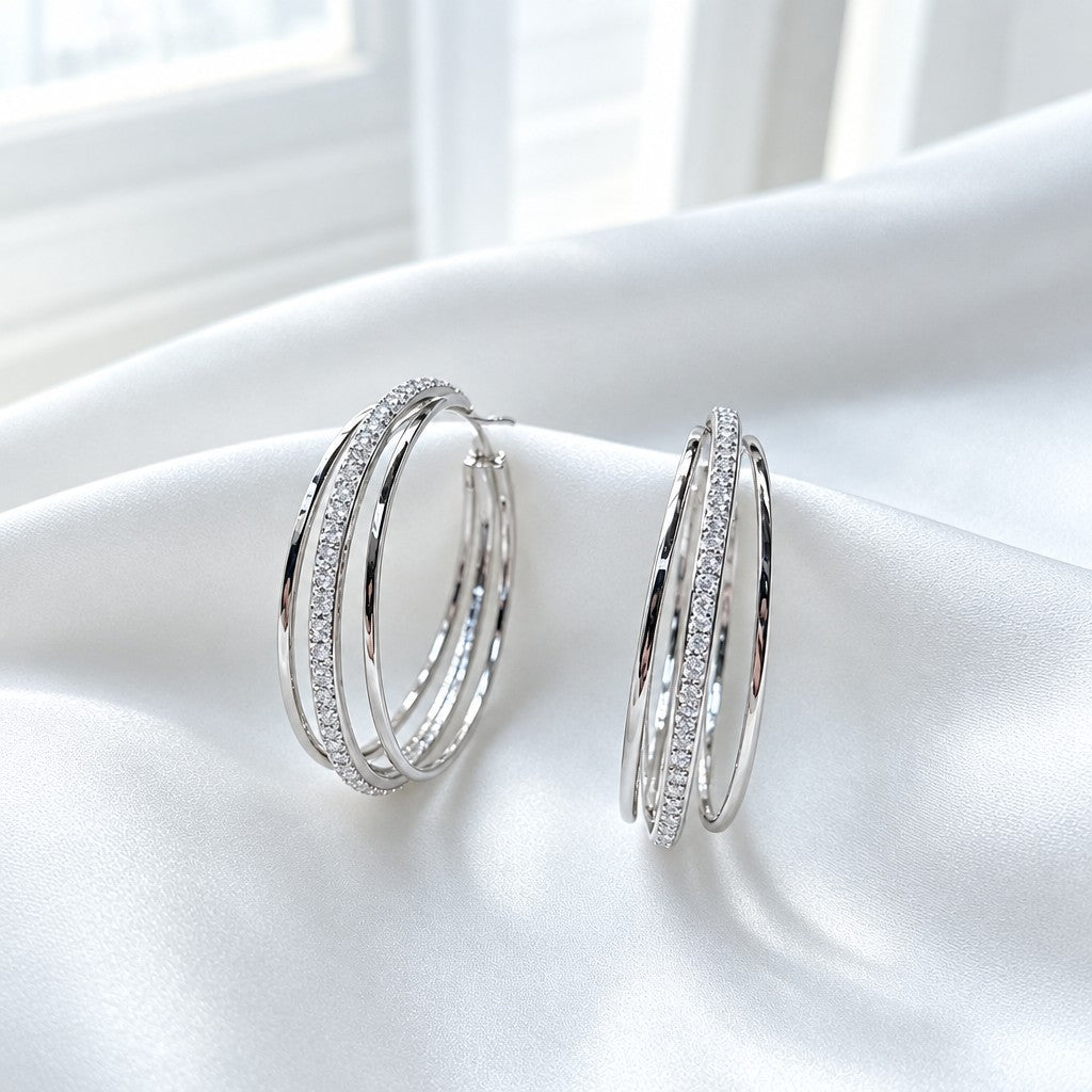 Elegant Triple Hoop Earrings