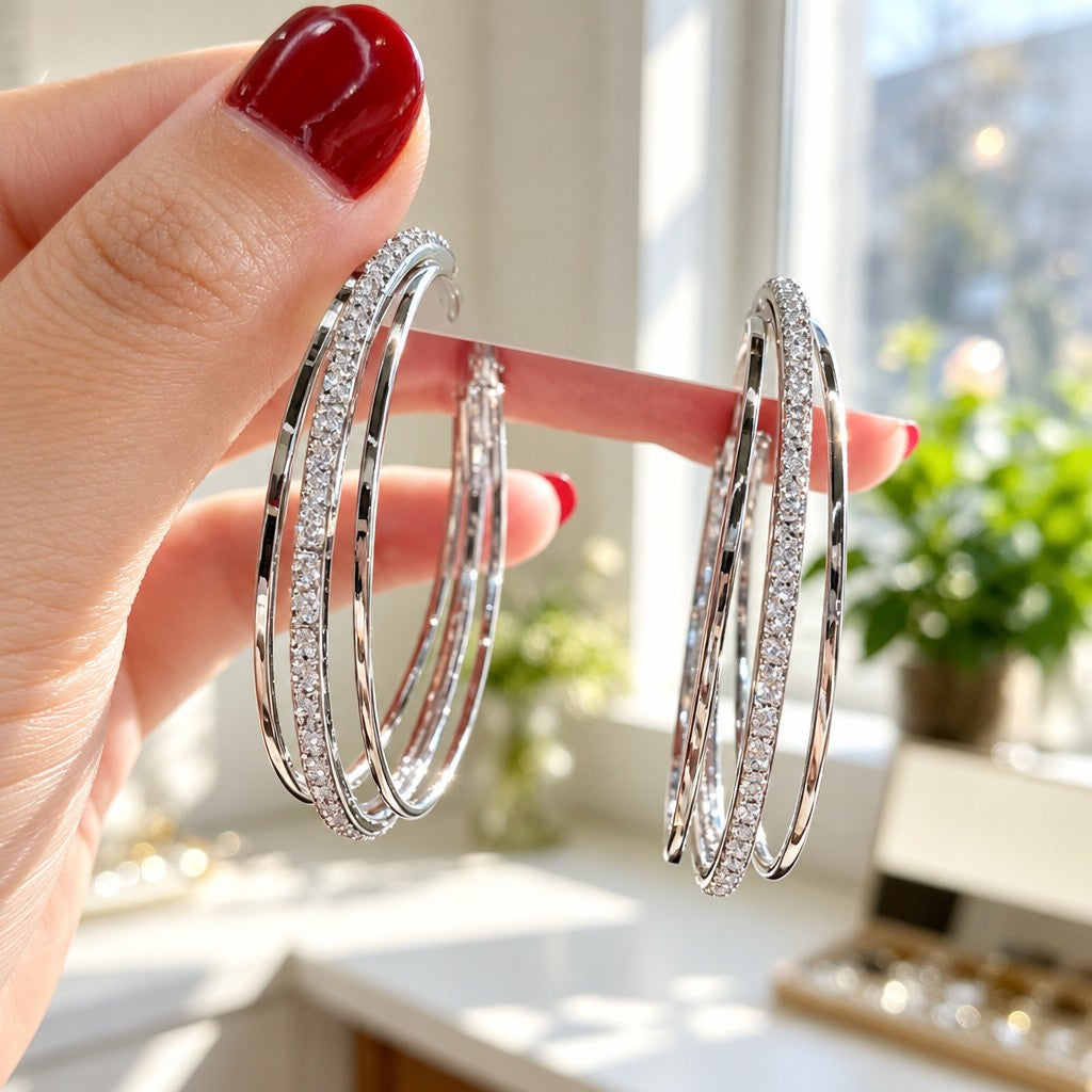 Elegant Triple Hoop Earrings