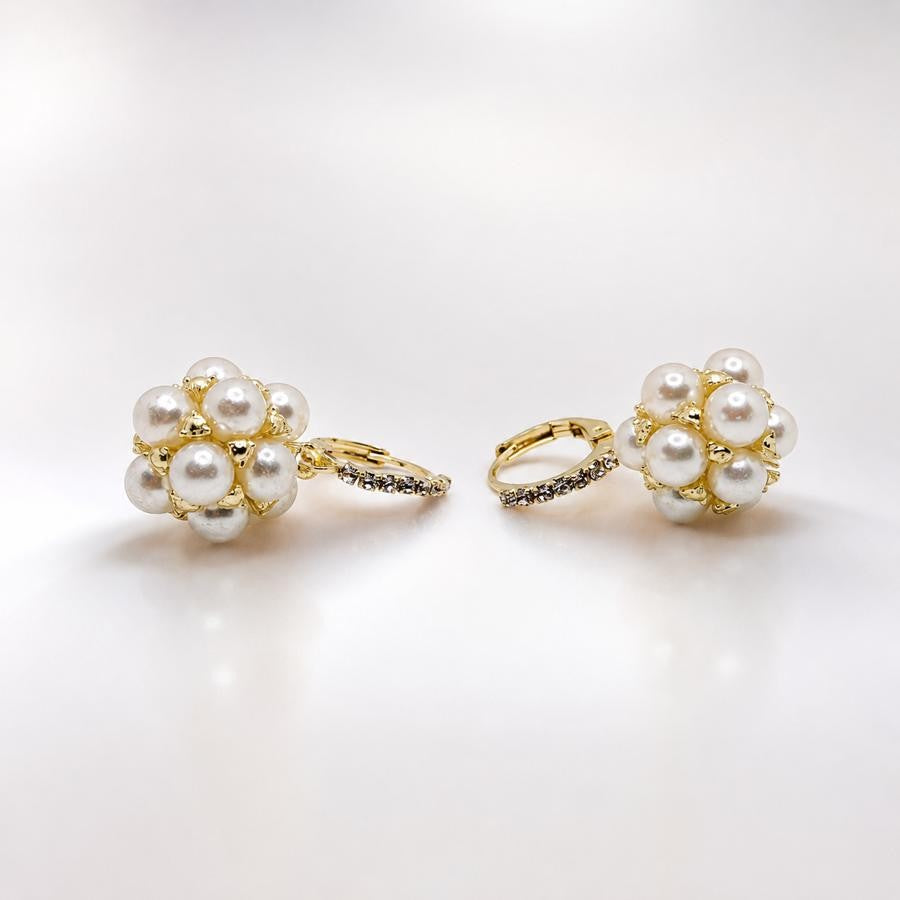 Romantic Pearl Cluster Drop Earrings