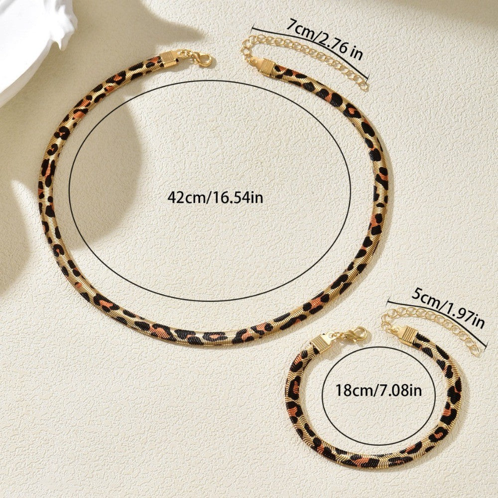 Edgy Leopard Print Choker Necklace