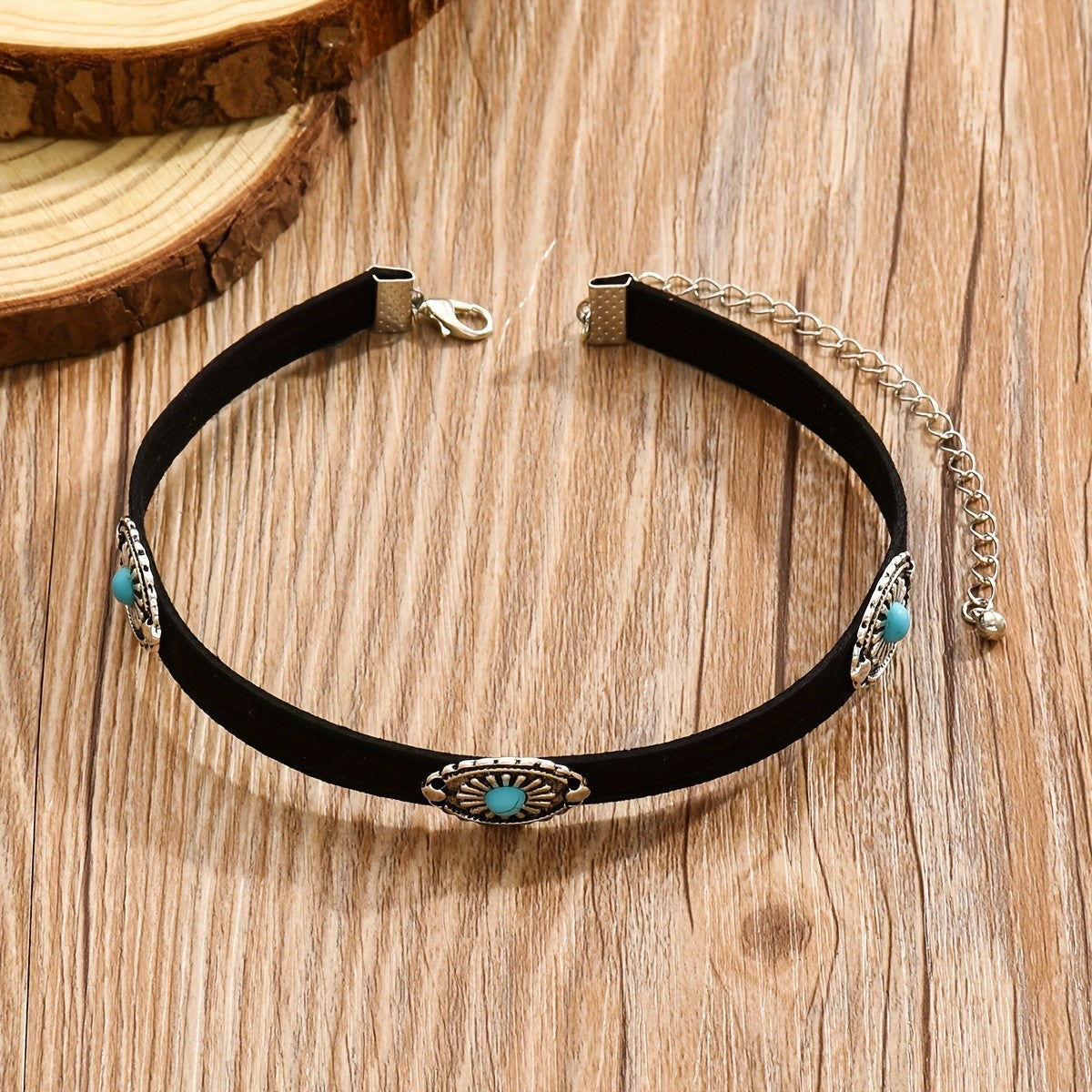 Boho Vintage Turquoise Concho Choker