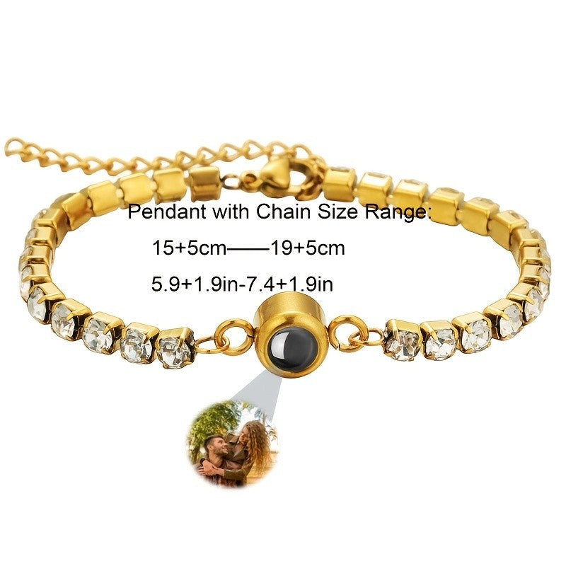 18k Elegant Custom Photo Projection Bracelet