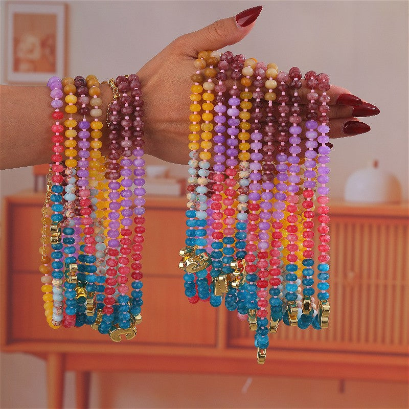 18k Boho Layered Natural Stone Love Necklace