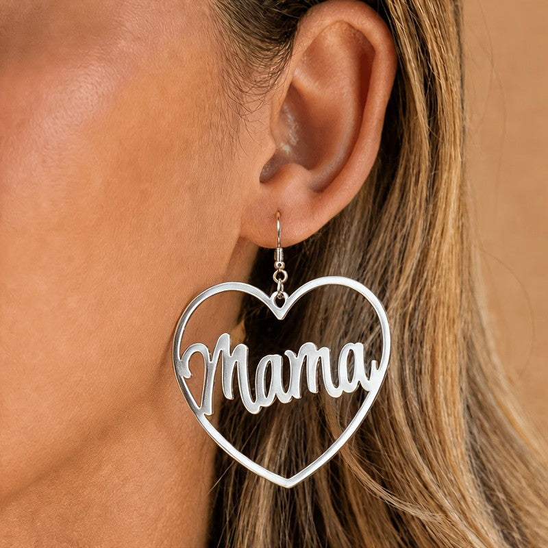 18k Dainty Custom Name Heart Earrings