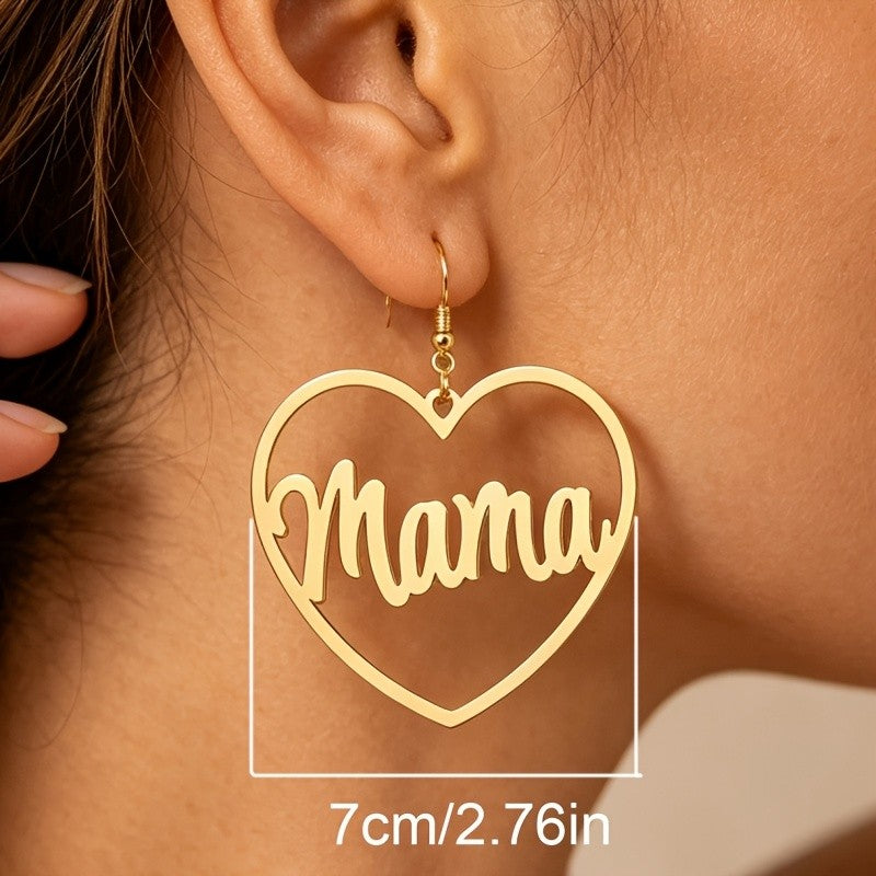 18k Dainty Custom Name Heart Earrings