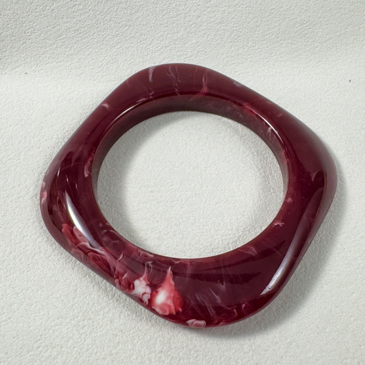 Vintage Glossy Resin Wide Bangle Bracelet