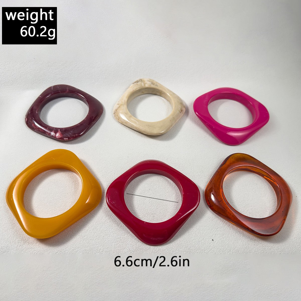 Vintage Glossy Resin Wide Bangle Bracelet