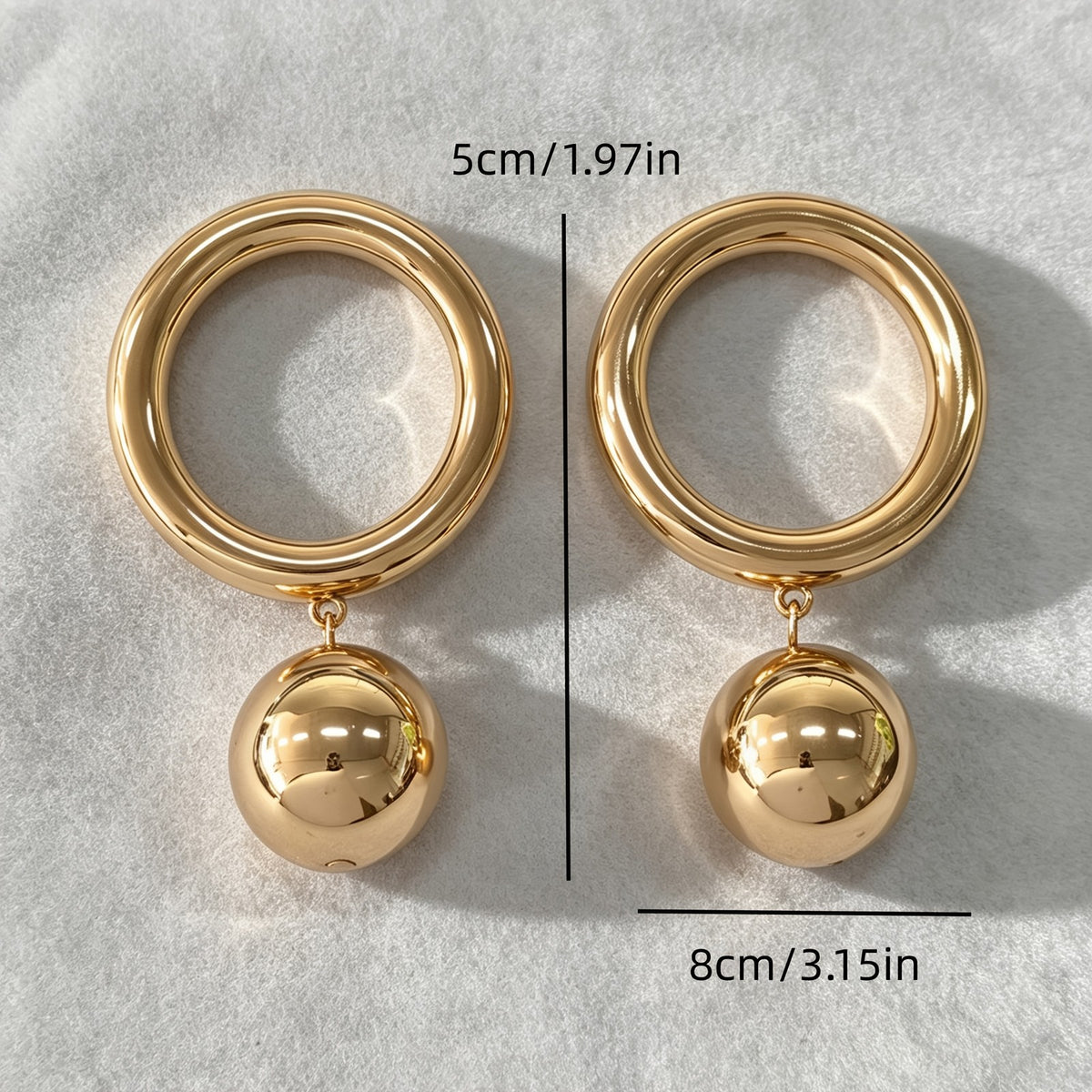 Elegant Geometric Hoop and Sphere Drop Earrings