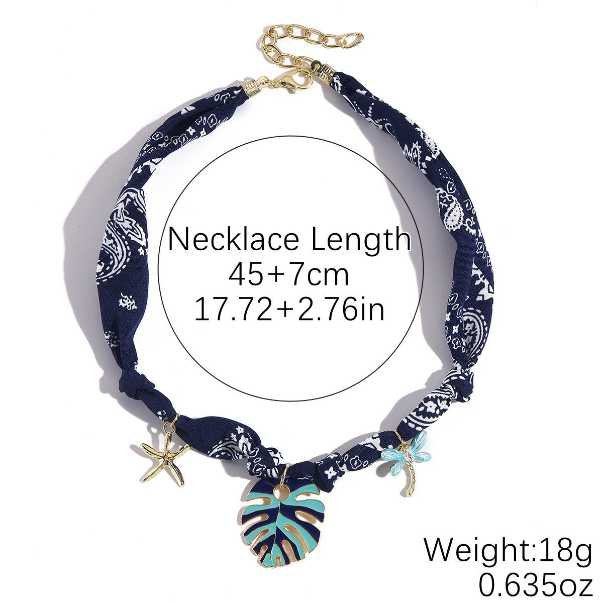 Boho Leopard Print Ribbon Charm Necklace