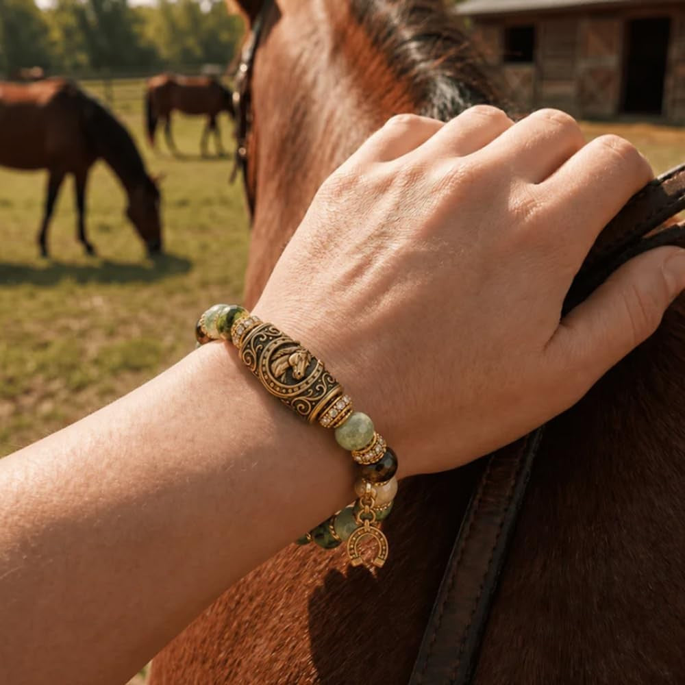 Boho Vintage Horse Bead Bracelet