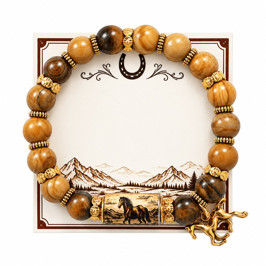 Boho Vintage Horse Bead Bracelet