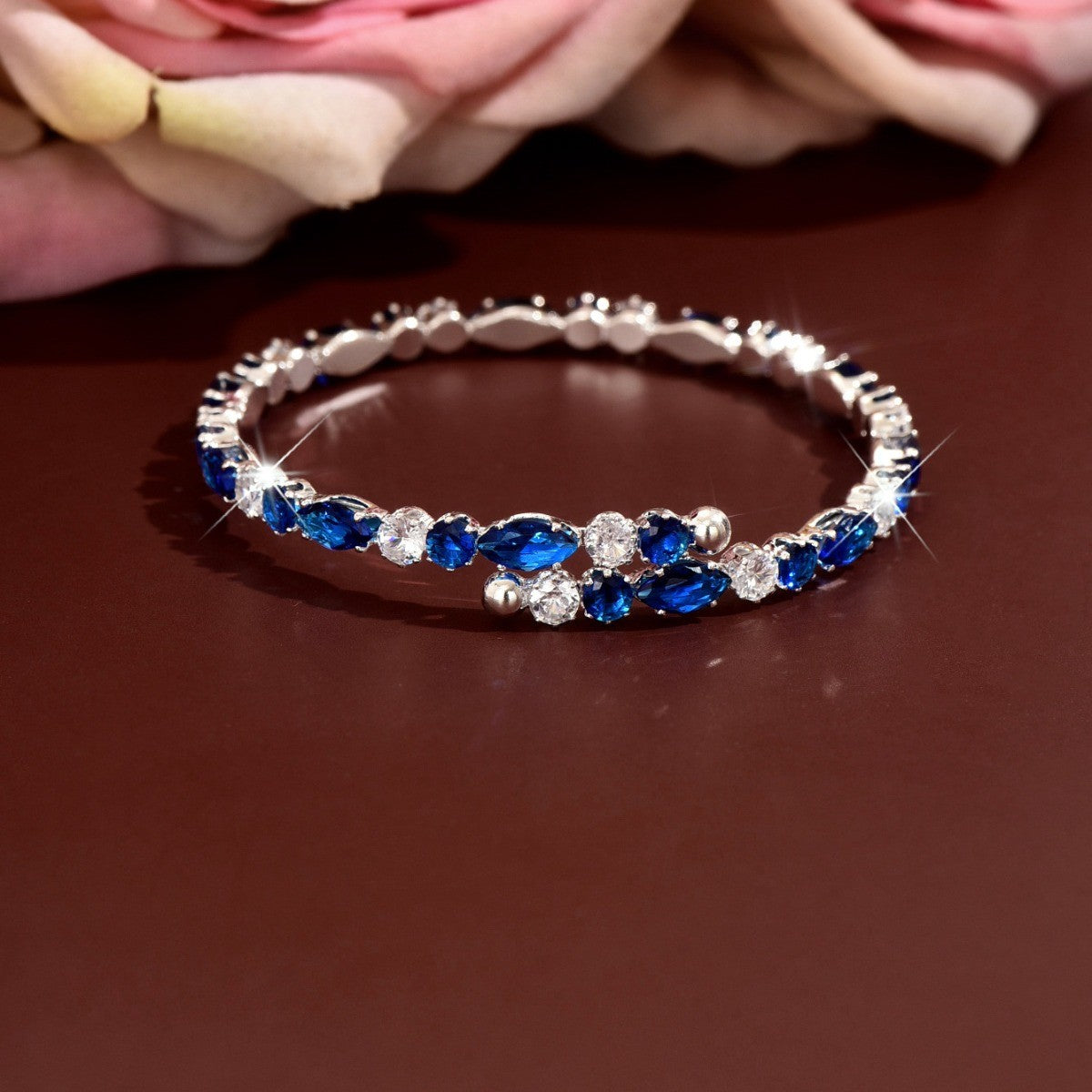 Elegant Blue Crystal Bracelet