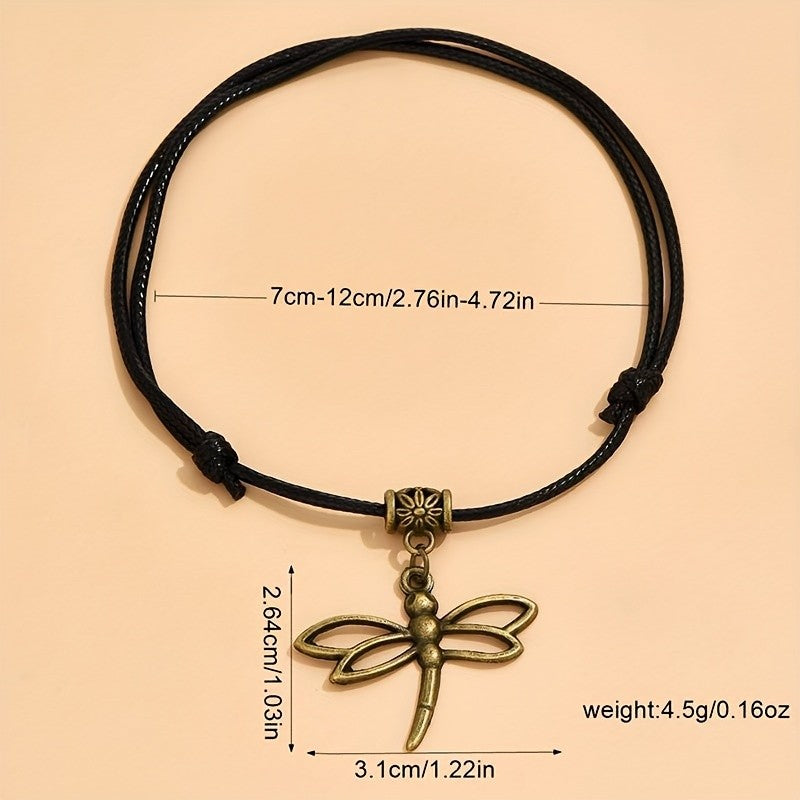 Boho Dragonfly Braided Anklet