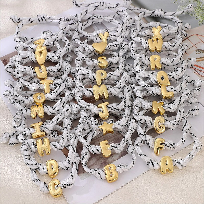 18k Boho Woven Knot Initial Bracelet