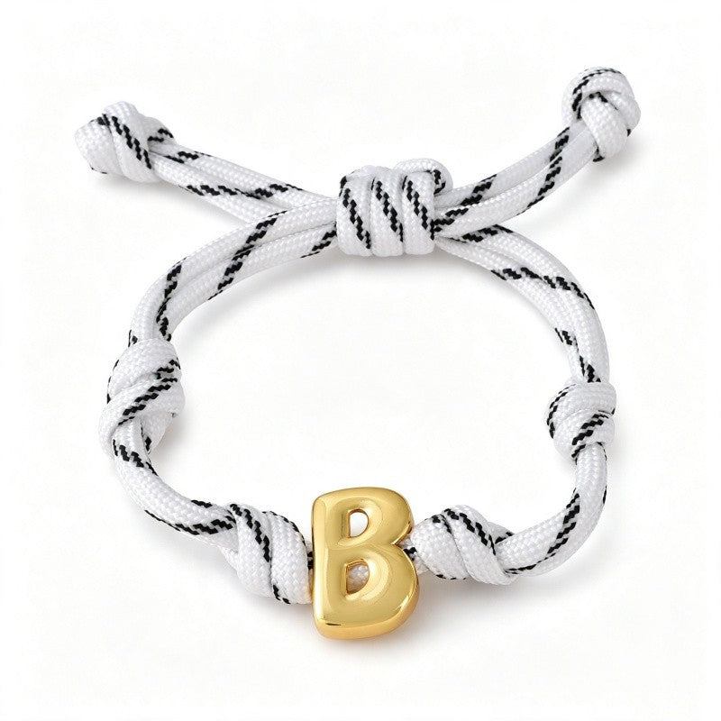18k Boho Woven Knot Initial Bracelet