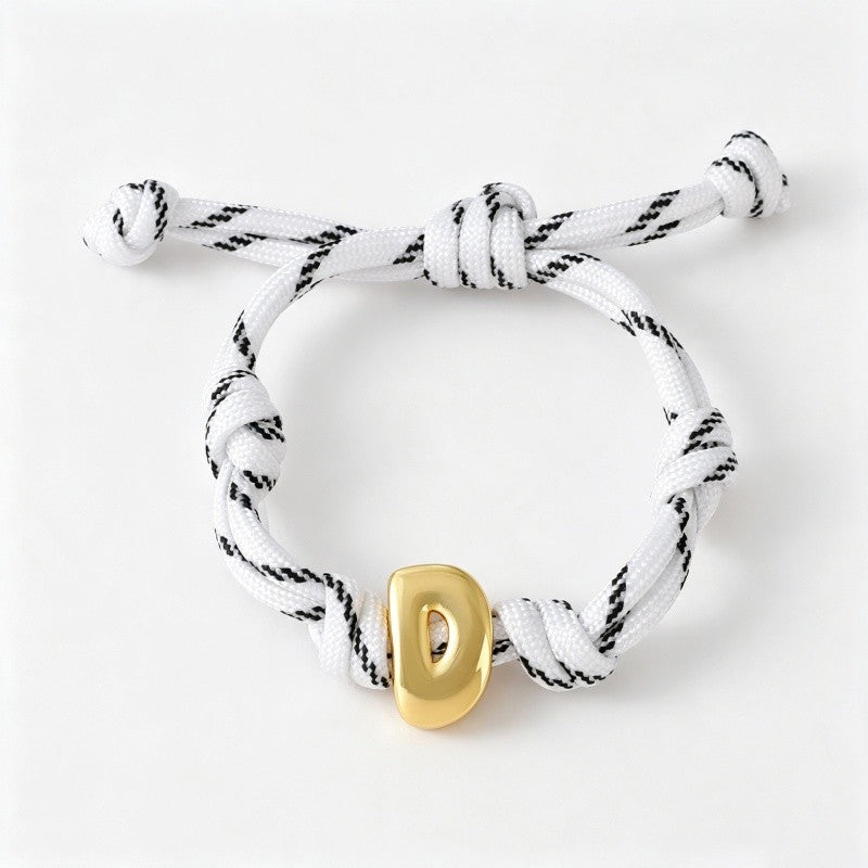 18k Boho Woven Knot Initial Bracelet