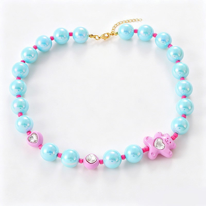 Playful Multicolor Star Resin Bead Necklace