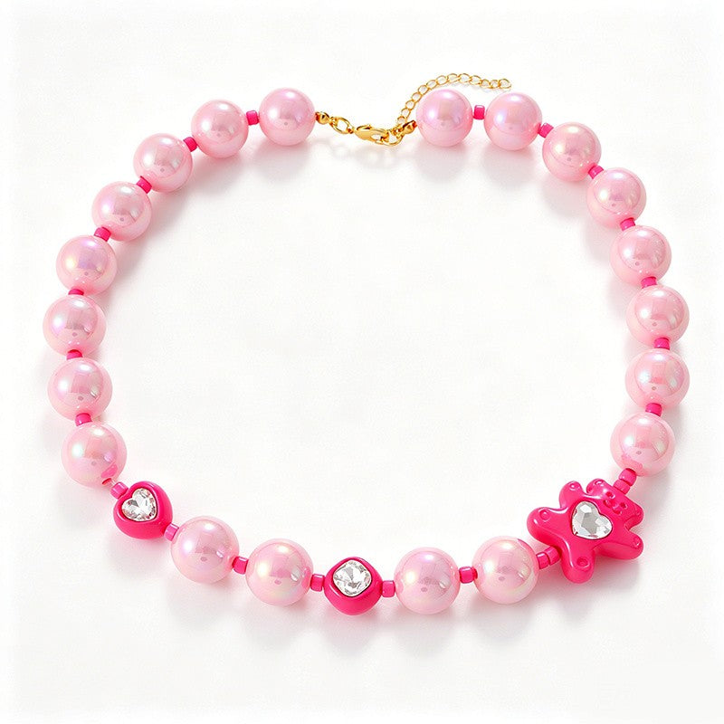 Playful Multicolor Star Resin Bead Necklace
