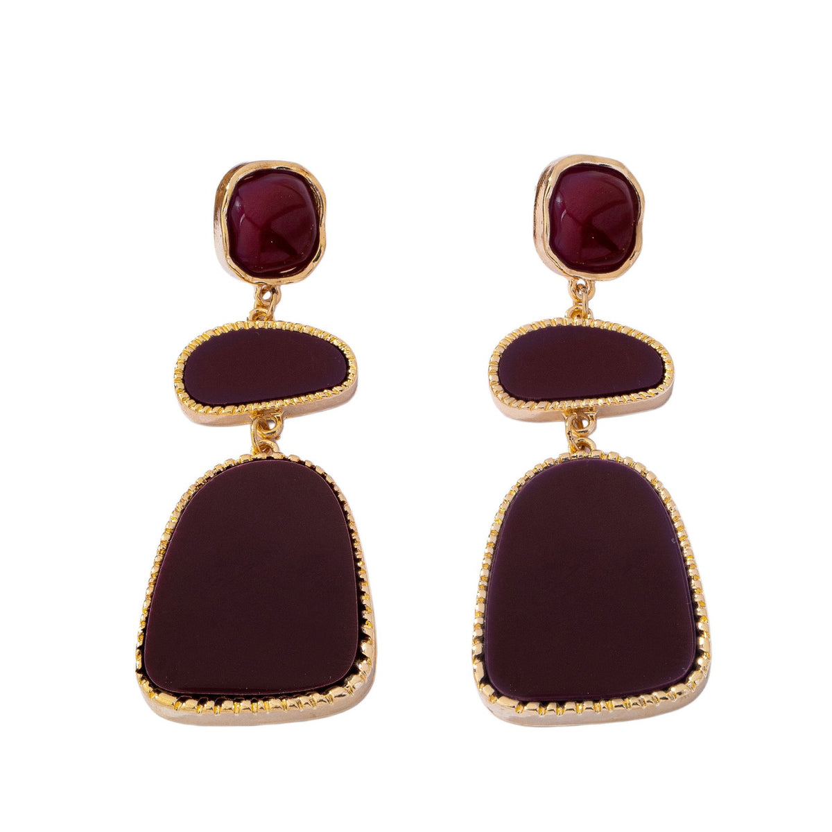 Classy Amber Geometric Tiered Drop Earrings