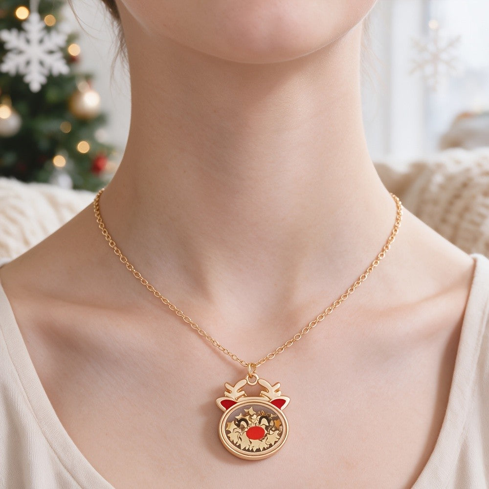 Cute Reindeer Shaker Necklace