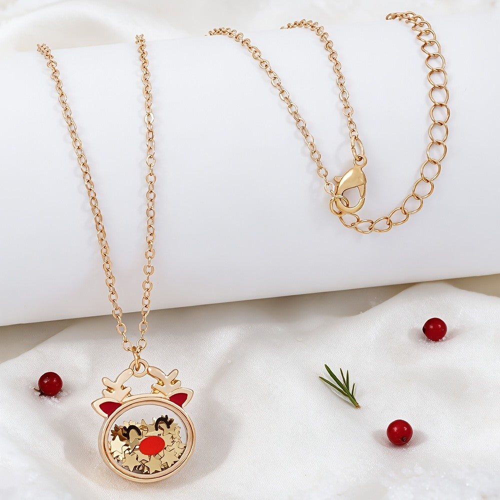 Cute Reindeer Shaker Necklace