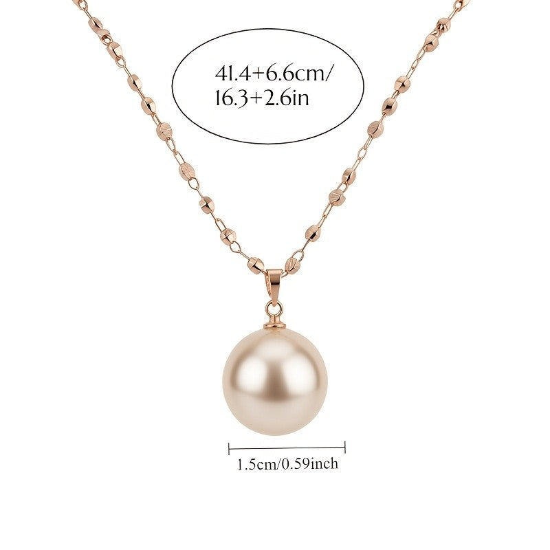Dainty Classic Faux Pearl Pendant Necklace