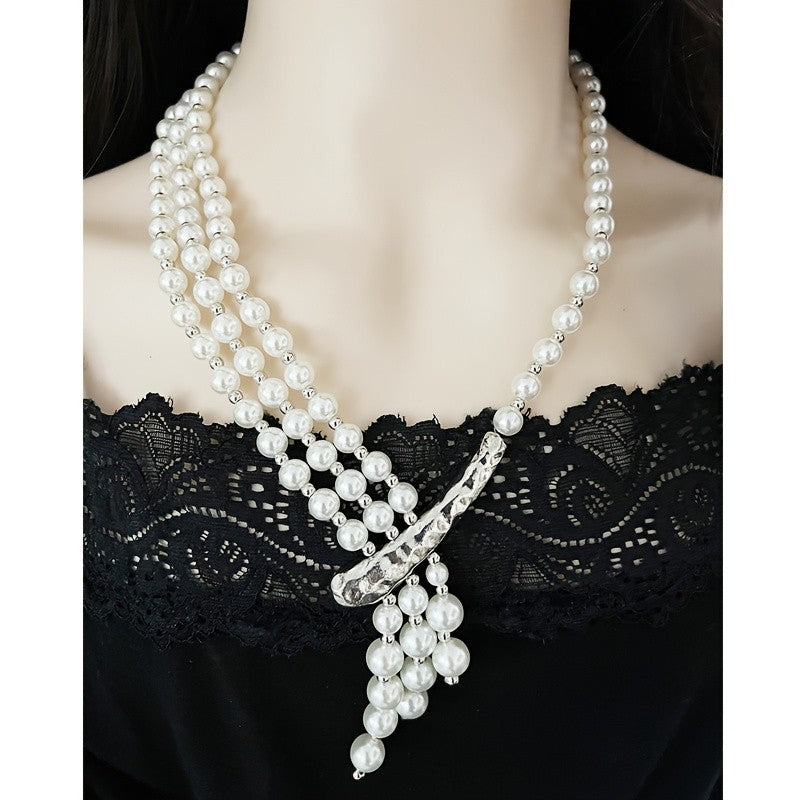 Elegant Multi-Layer Pearl Y-Necklace