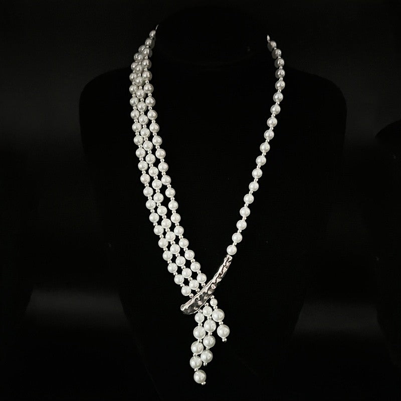 Elegant Multi-Layer Pearl Y-Necklace