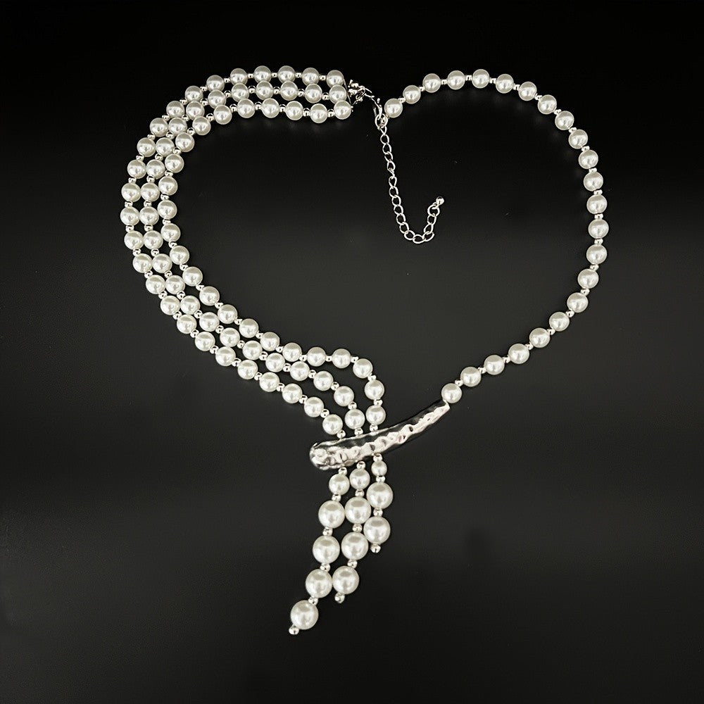 Elegant Multi-Layer Pearl Y-Necklace