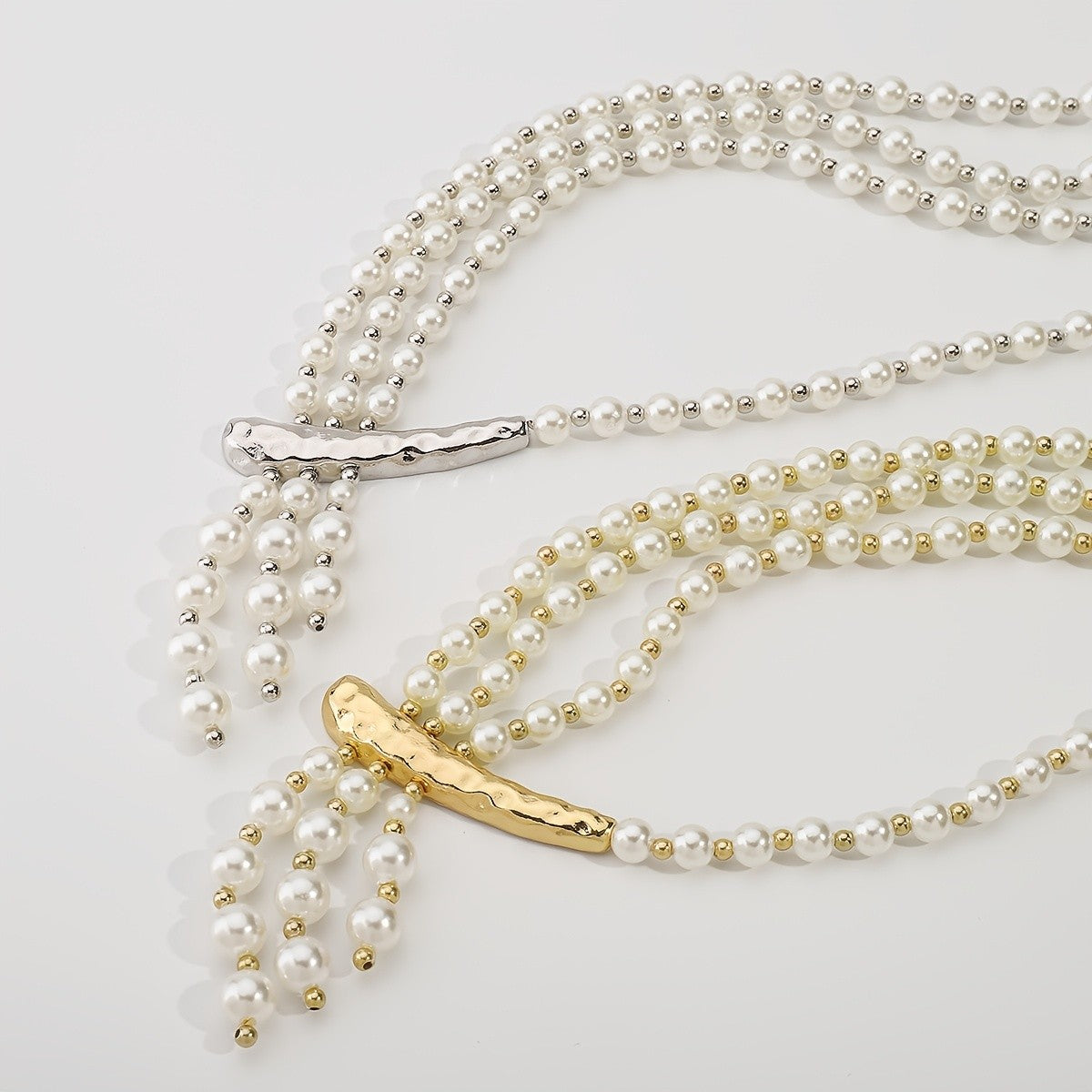 Elegant Multi-Layer Pearl Y-Necklace