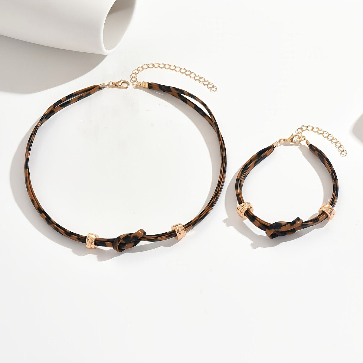 Vintage Leopard Print Choker Set