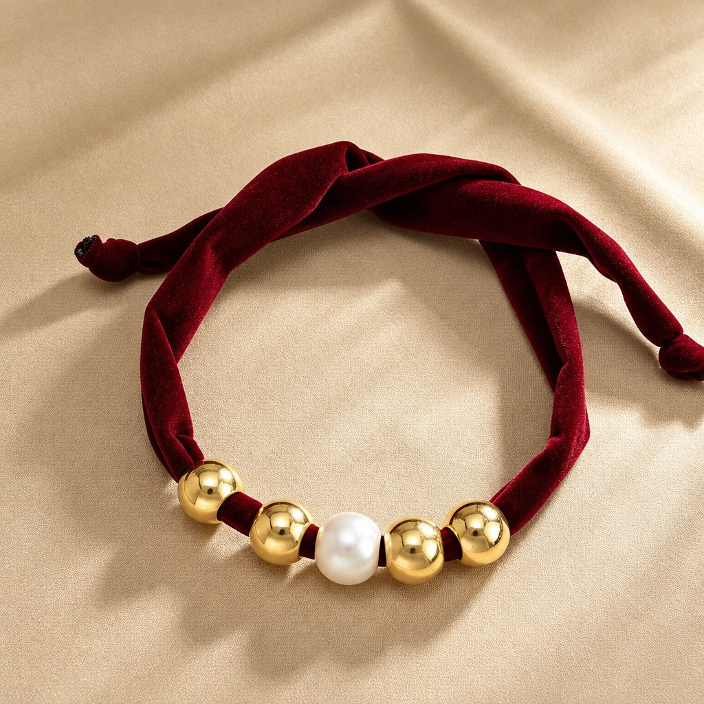Vintage Leopard Print Pearl Choker Necklace