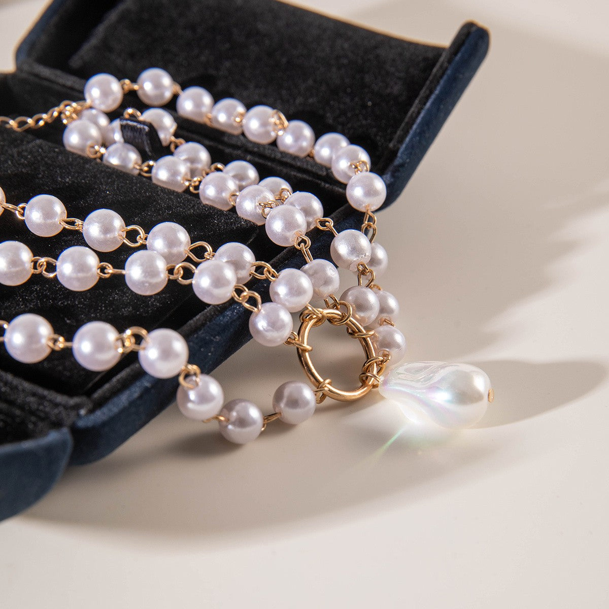 Boho Multi-Strand Irregular Pearl Anklet