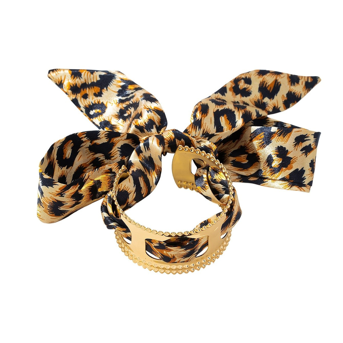 14k Vintage Leopard Print Bow Bracelet