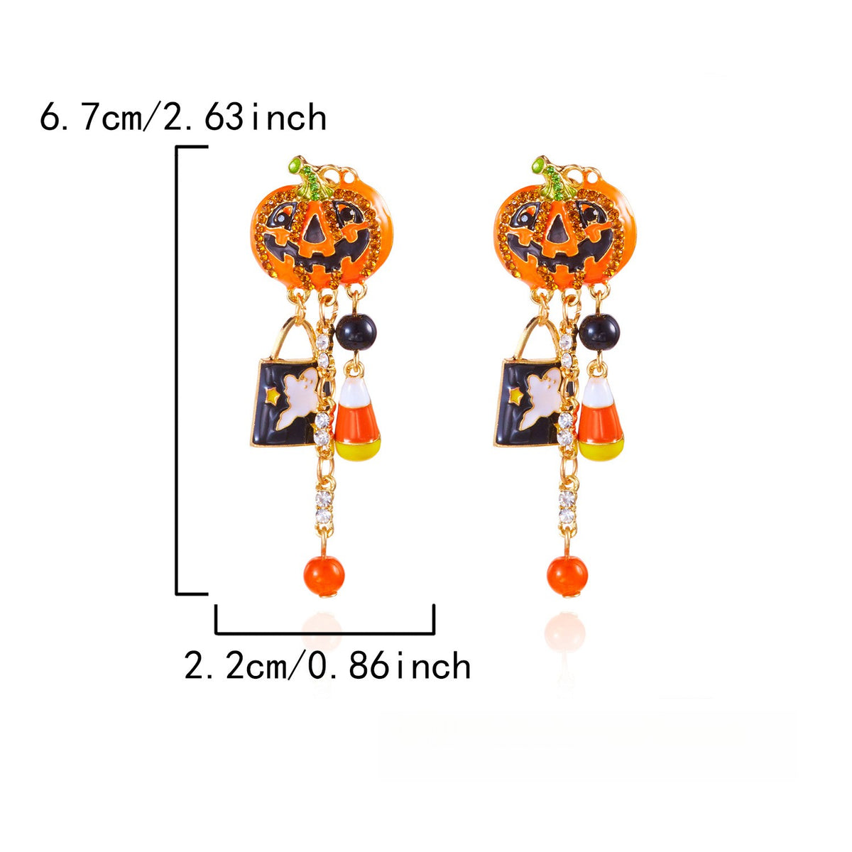 Cute Halloween Pumpkin Ghost Dangle Earrings