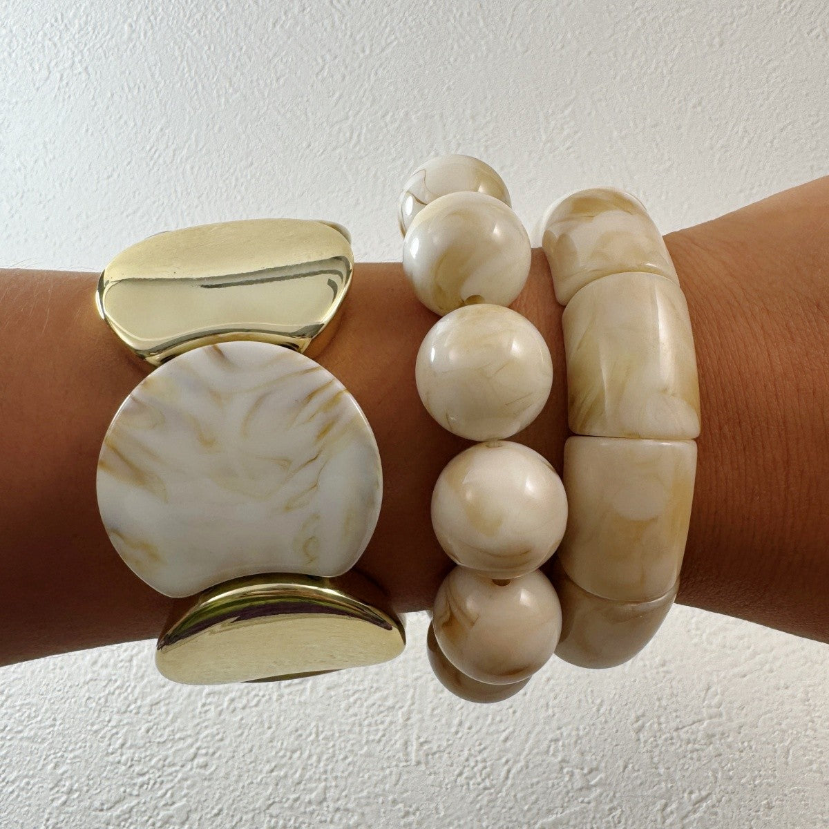3pc Vintage Marbled Acrylic Bracelet Set