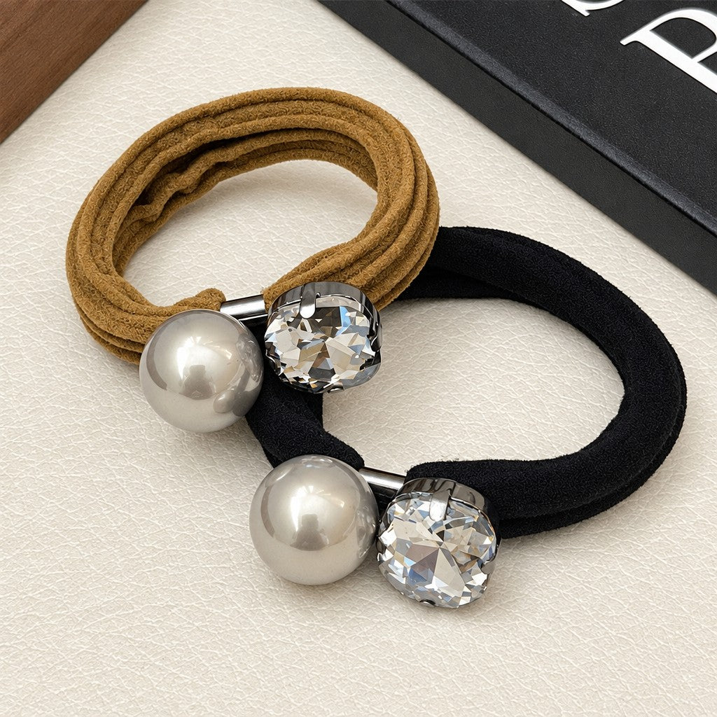 Classy Pearl Heart Hair Tie Set