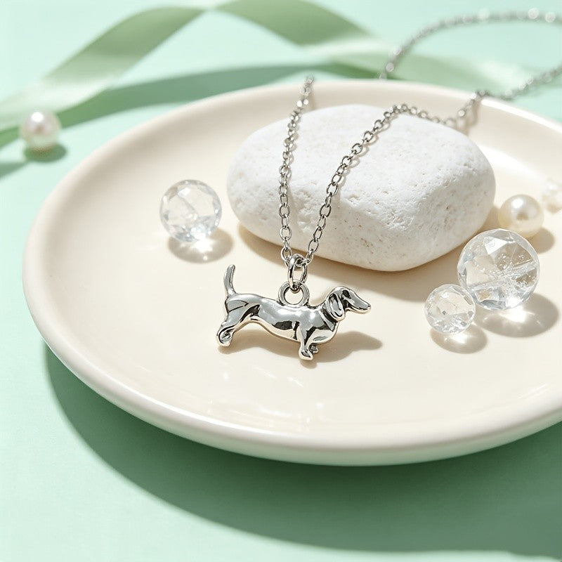 Dainty Dachshund Pendant Necklace
