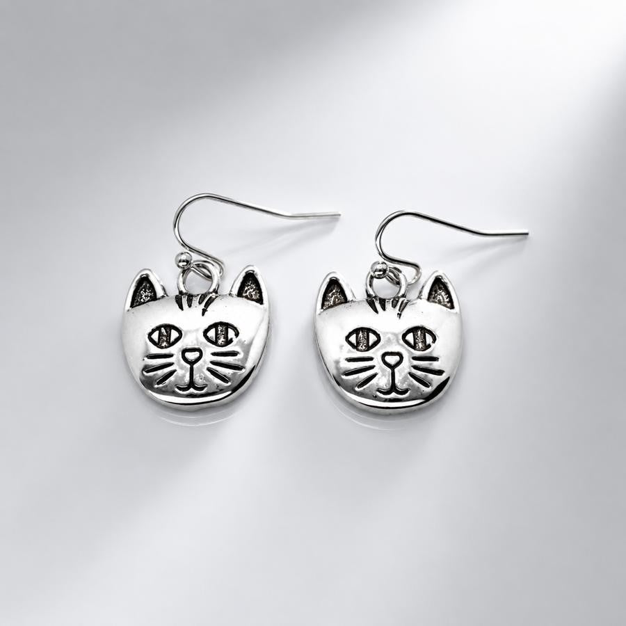 Dainty Cat Drop Earrings